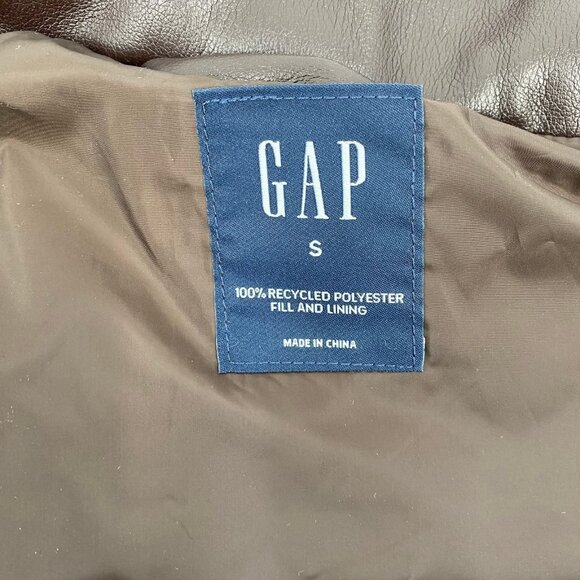GAP Brown Pleather Puffer Vest | Classic Style for Any Occasion - Picture 5 of 7